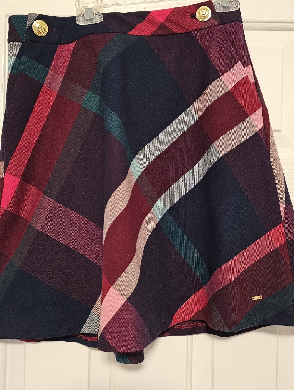 Tommy Hilfiger Plaid Circle Skirt in Navy, Red, Pink and Green
